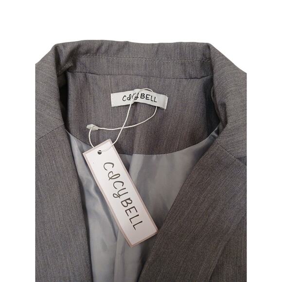 Cicy Bell Blazer Sz M Gray Business Casual One Button Pockets Classic Career New - Picture 4 of 16